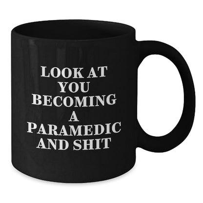 Funny Rescue Worker Gifts, Black Coffee Mug, Christmas Cheer for Rescue Worker Friends and Family, Look At You Becoming A Rescue Worker And Shit - The Buy Boom