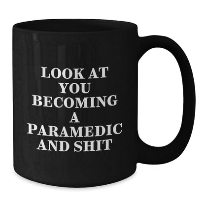 Funny Rescue Worker Gifts, Black Coffee Mug, Christmas Cheer for Rescue Worker Friends and Family, Look At You Becoming A Rescue Worker And Shit - The Buy Boom
