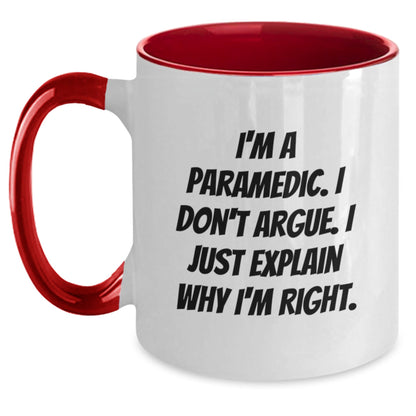 Funny Rescue Worker Gifts from Friends to Family Members - Rescue Worker Two Tone Coffee Mug - I'm A Rescue Worker, I Don't Argue, I Just Explain Why I'm Right - Christmas Unique Gifts - The Buy Boom