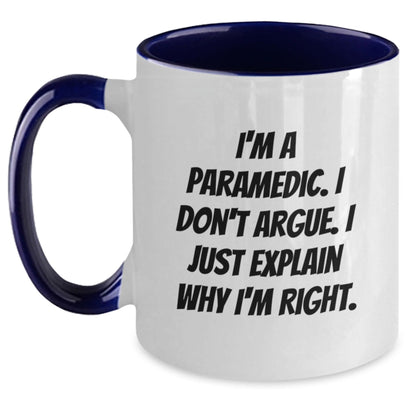 Funny Rescue Worker Gifts from Friends to Family Members - Rescue Worker Two Tone Coffee Mug - I'm A Rescue Worker, I Don't Argue, I Just Explain Why I'm Right - Christmas Unique Gifts - The Buy Boom