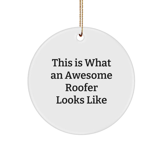 Funny Roofer Gifts from Friends for Awesome Roofers, Circle Ornament This Is What An Awesome Roofer Looks Like, Christmas Unique Gifts - The Buy Boom