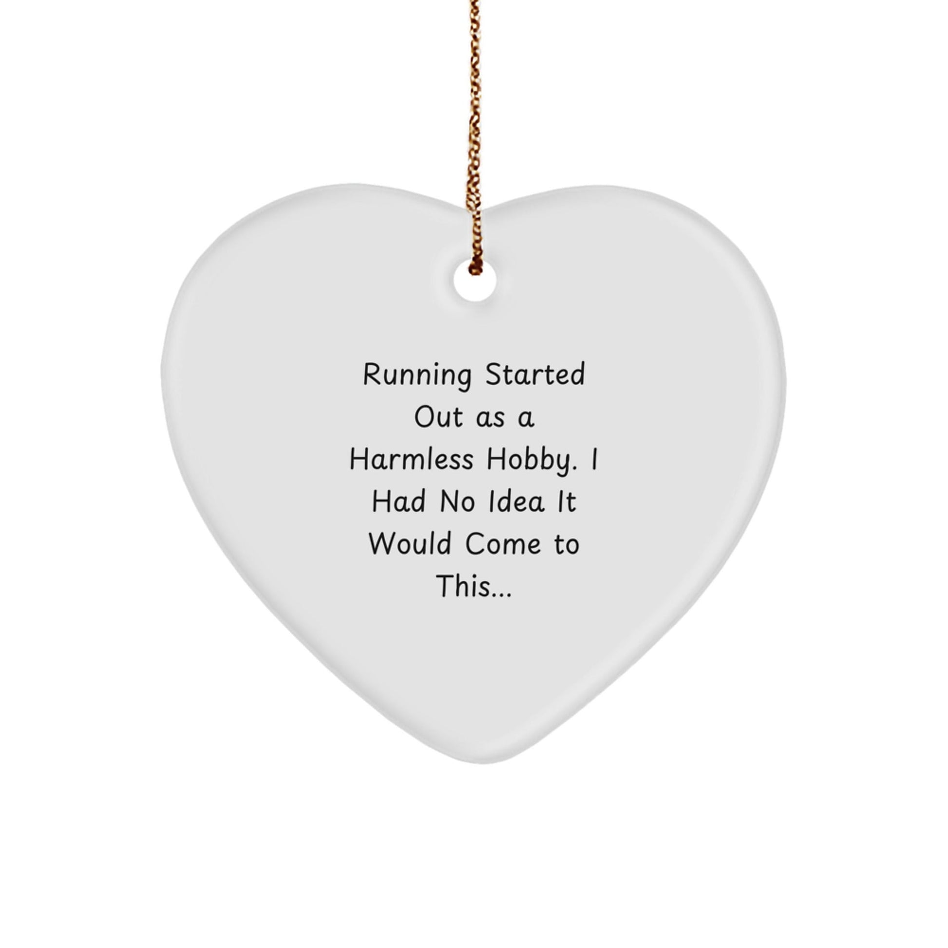 Funny Running Heart Ornament Gifts from Family for Running Enthusiasts, Heart Shaped White Ornament, Christmas Unique Gifts for Running Lovers - The Buy Boom