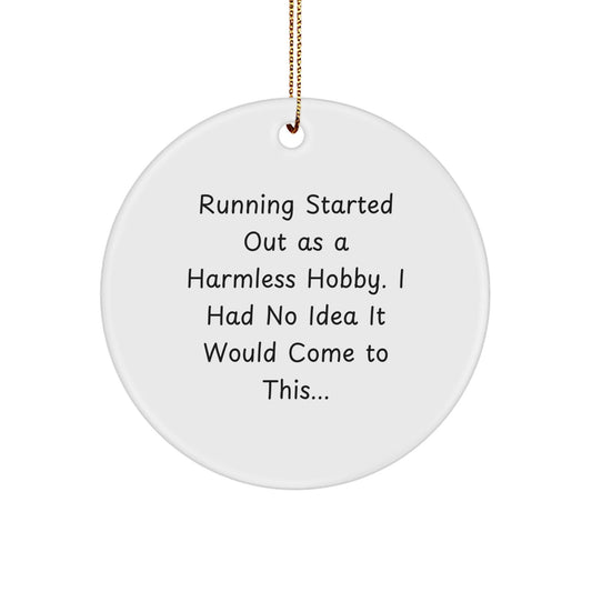 Funny Running Quotes for Running Lovers - Gifts for Running Women - Christmas Unique Circle Ornament for Running Enthusiasts - The Buy Boom