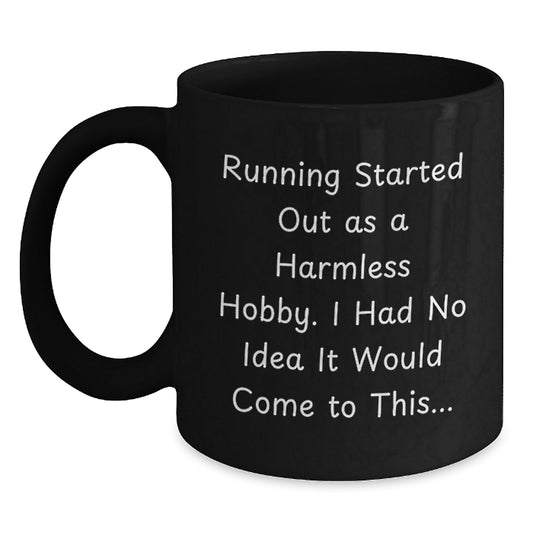 Funny Running Quotes Gift for Runner Men Black Coffee Mug - Unique Christmas Memorable Present from Friends - The Buy Boom