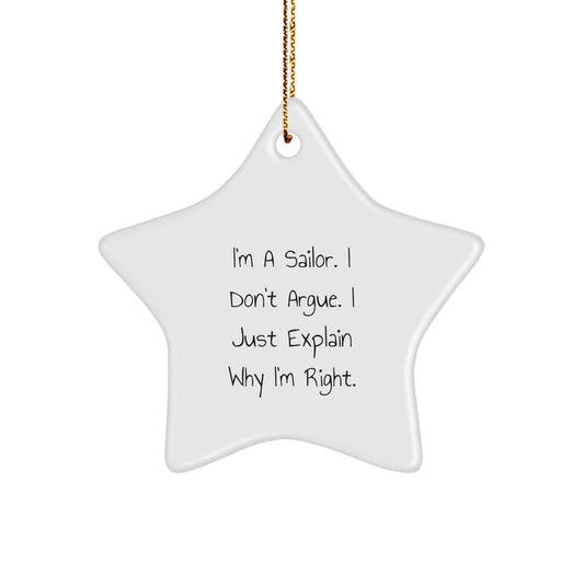 Funny Sailor Star Ornament for Christmas Unique Gifts from Friends to Men, Funny Christmas Star Decoration for Sailor Enthusiasts - The Buy Boom