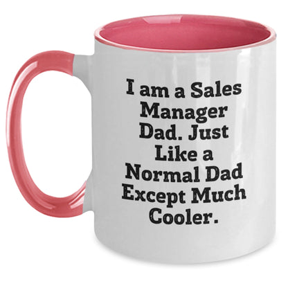 Funny Sales Manager Gifts for Men, Two Tone Coffee Mugs - 'I Am A Sales Manager Dad' Christmas Unique Gifts from Dad to Sales Manager - The Buy Boom