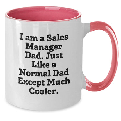 Funny Sales Manager Gifts for Men, Two Tone Coffee Mugs - 'I Am A Sales Manager Dad' Christmas Unique Gifts from Dad to Sales Manager - The Buy Boom