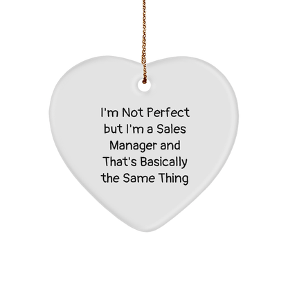 Funny Sales Manager Gifts from Friends - I'm Not Perfect Heart Ornament for Christmas - The Buy Boom
