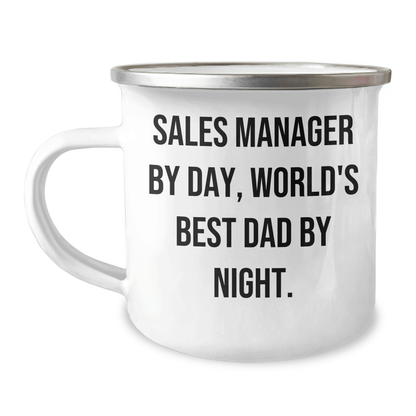 Funny Sales Manager Gifts from Men, Unique Camping Mug for Sales Manager By Day, World's Best Dad By Night. - Father's Day Unique Gifts for Men - The Buy Boom