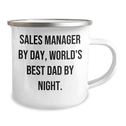 Funny Sales Manager Gifts from Men, Unique Camping Mug for Sales Manager By Day, World's Best Dad By Night. - Father's Day Unique Gifts for Men - The Buy Boom