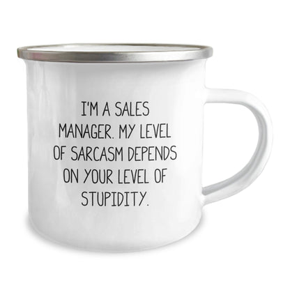 Funny Sales Manager Gifts - I'm A Sales Manager. My Level Of Sarcasm Depends On Your Level Of Stupidity. - Graduation Unique Gifts from Friends, Coworkers, Family for Sales Manager Men, Women - The Buy Boom