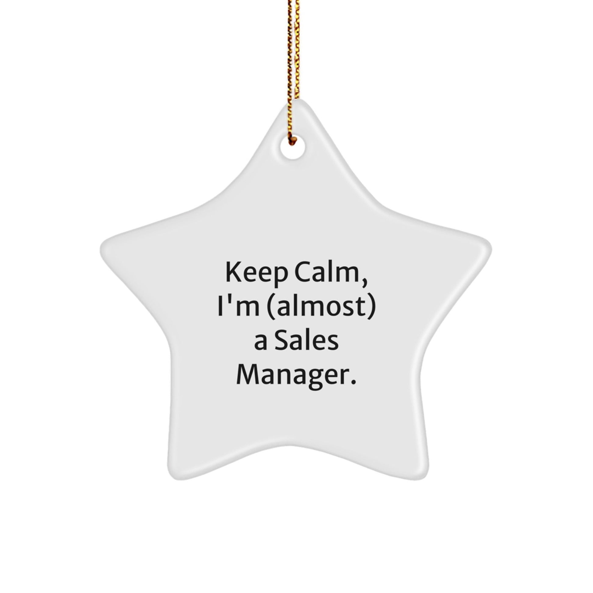 Funny Sales Manager Gifts, 'Keep Calm, I'm (almost) A Sales Manager.' Star Ornament for Christmas, Gifts from Family to Coworkers - The Buy Boom