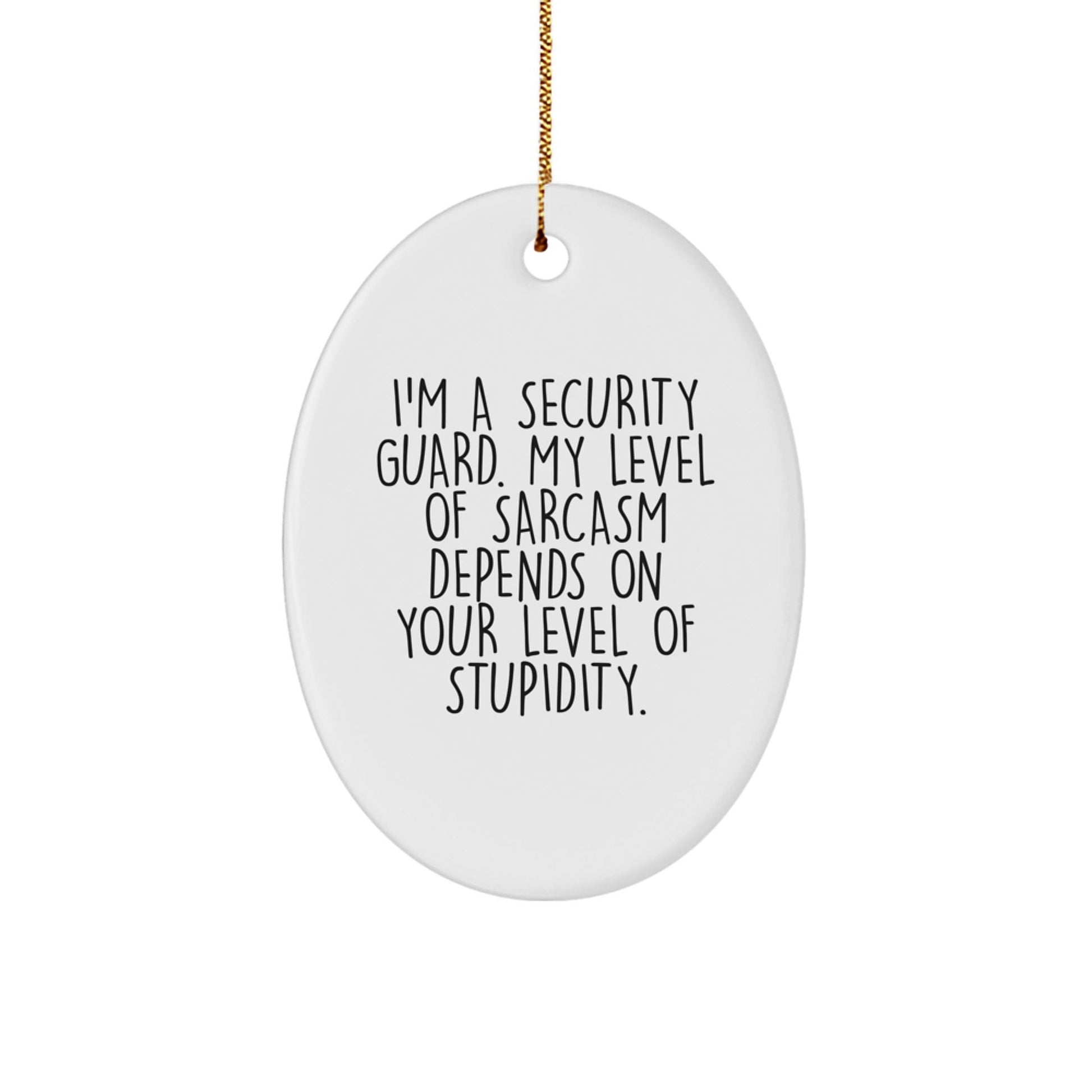 Funny Sarcasm Security Guard Gifts, Oval Ornament for Christmas from Friends, Unique Present for Men, Women, Coworkers, Family - The Buy Boom