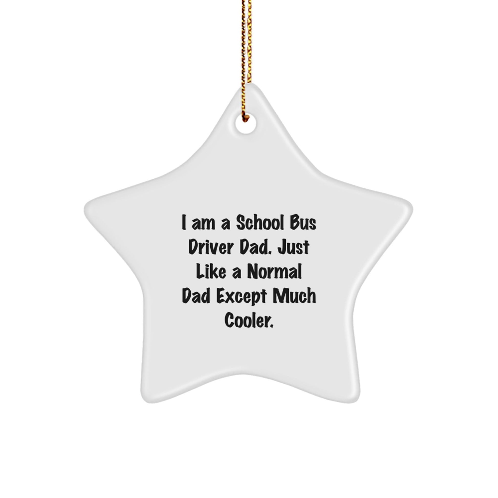 Funny School Bus Driver Dad Gifts, Star Ornament for School Bus Driver, 'I Am A School Bus Driver Dad. Just Like A Normal Dad Except Much Cooler.' Christmas Unique Gifts from Dad to School Bus Driver - The Buy Boom
