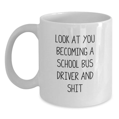 Funny School Bus Driver Gift for Him - White Coffee Mug for Christmas - The Buy Boom