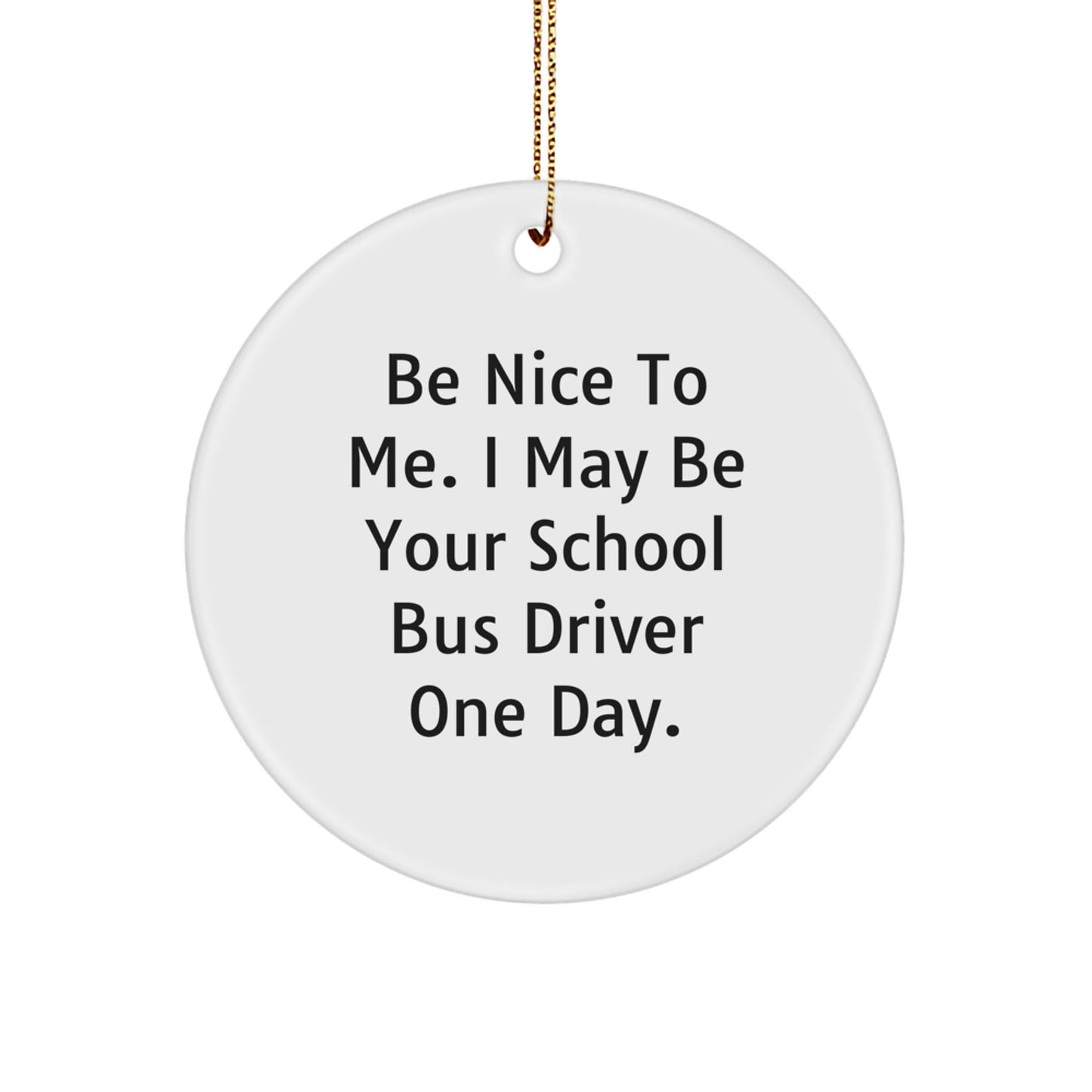 Funny School Bus Driver Gifts, 'Be Nice To Me' Circle Ornament, Christmas Memorable Present for School Bus Driver - The Buy Boom