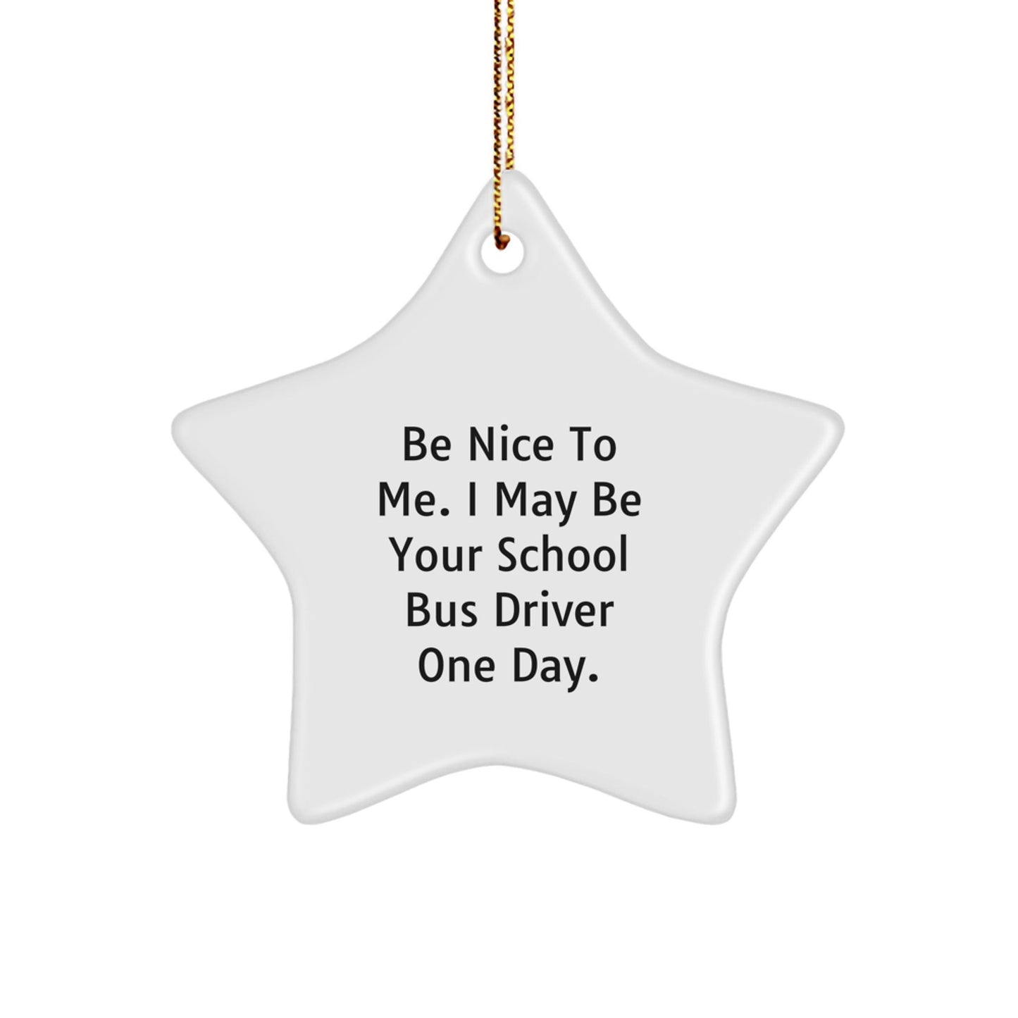 Funny School Bus Driver Gifts, 'Be Nice To Me' Star Ornament for Christmas, Gifts from Friends and Family for School Bus Drivers - The Buy Boom