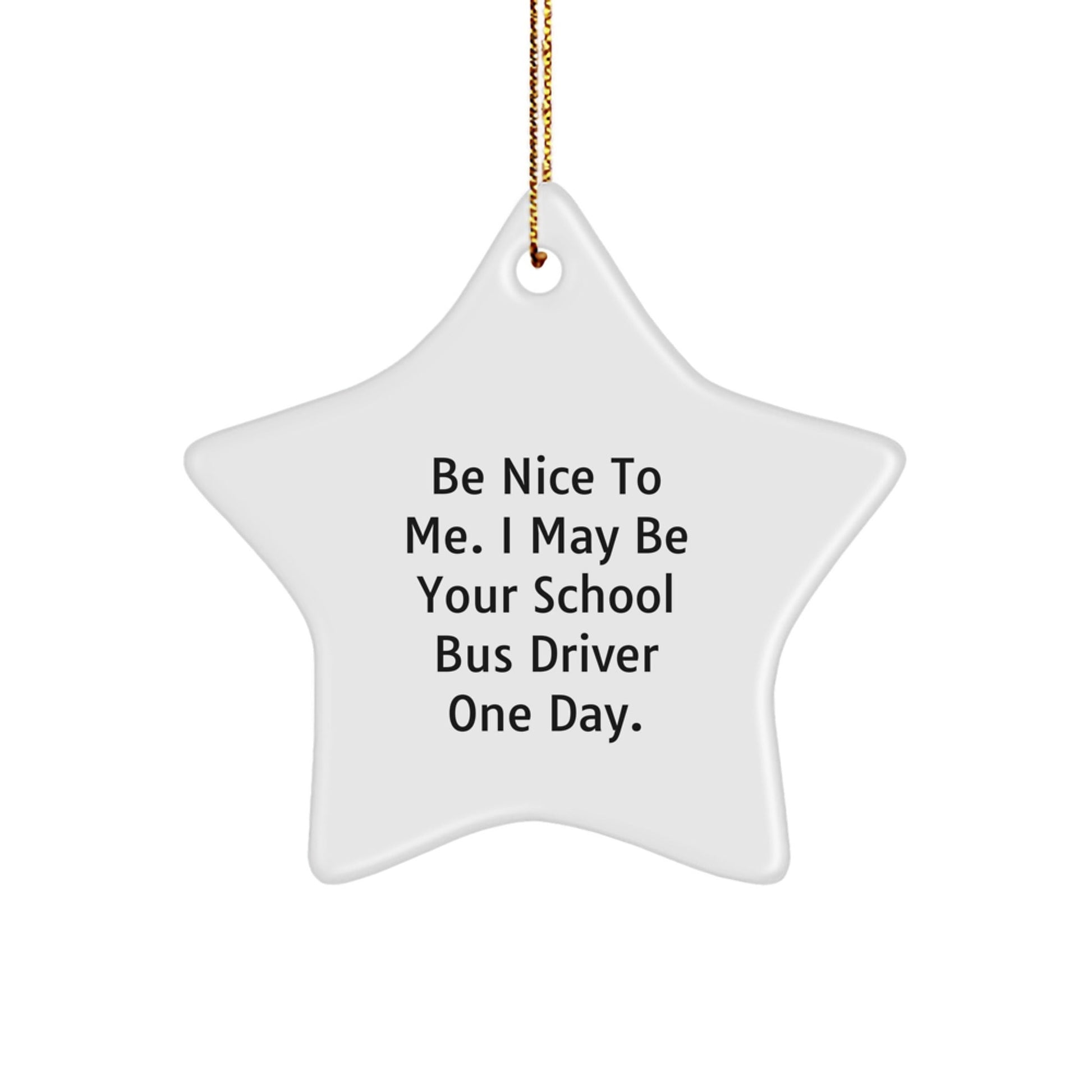 Funny School Bus Driver Gifts, 'Be Nice To Me' Star Ornament for Christmas, Gifts from Friends and Family for School Bus Drivers - The Buy Boom