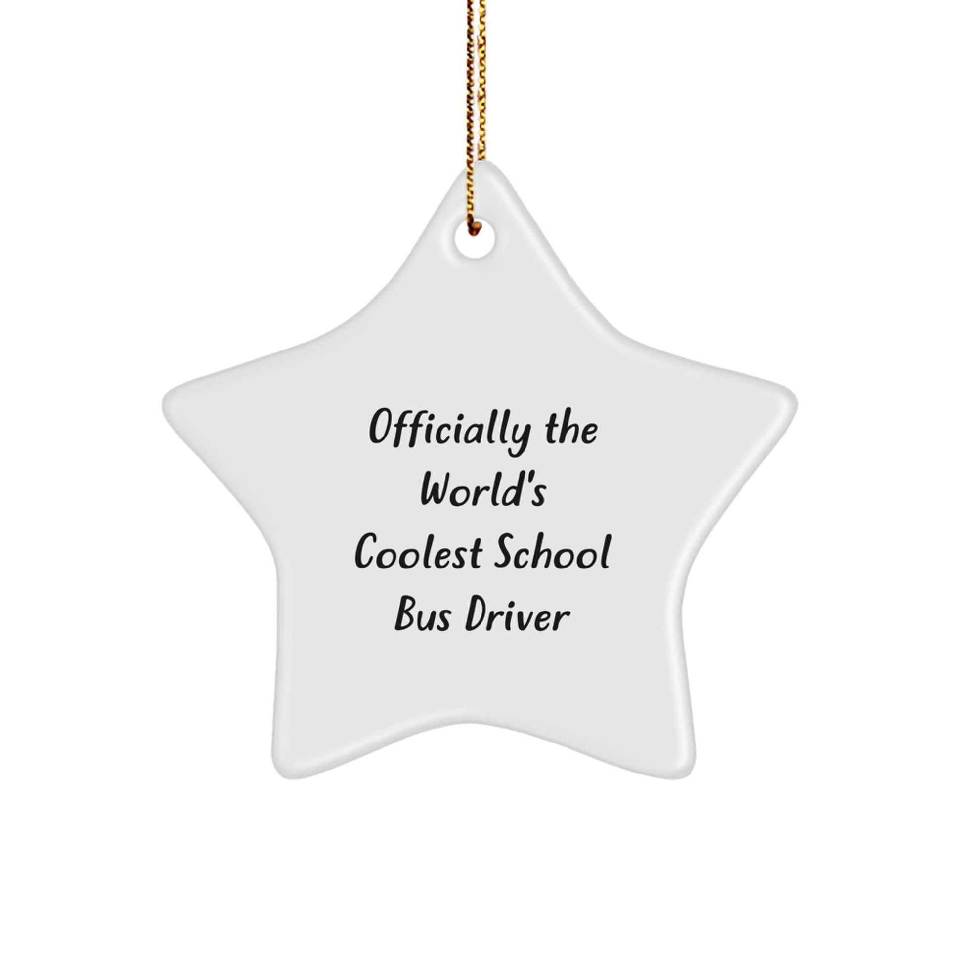 Funny School Bus Driver Gifts for Christmas - Star Ornament for Men and Women - Officially The World's Coolest School Bus Driver Quote - The Buy Boom