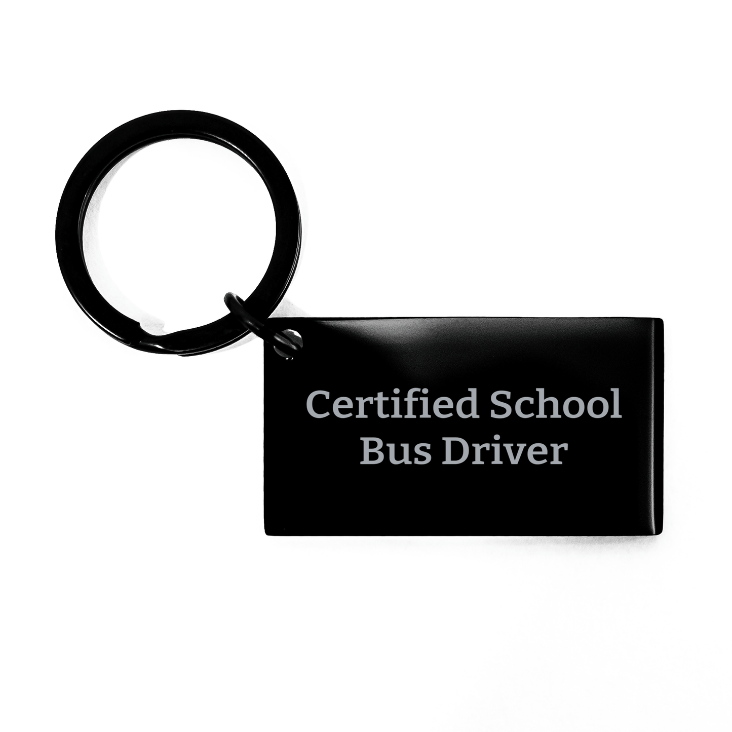 Funny School Bus Driver Gifts from Friends, Unique Keychain for Men, 'Certified School Bus Driver' Quote, Black Stainless Steel, Father's Day Unique Gifts - The Buy Boom