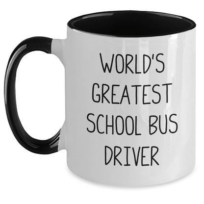 Funny School Bus Driver Gifts from Men, Unique Two Tone Coffee Mugs for School Bus Driver, 'World's Greatest' Quote on Father's Day Unique Gifts - The Buy Boom