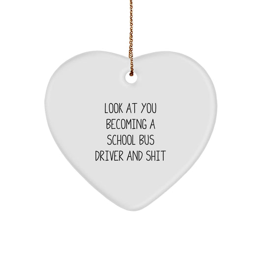 Funny School Bus Driver Heart Ornament Gifts from Friends to School Bus Driver Men - The Buy Boom