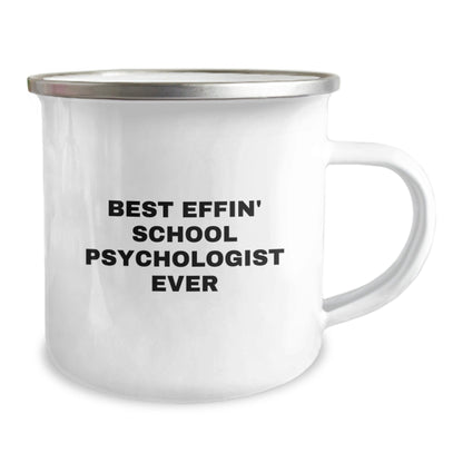 Funny School Psychologist Gifts for Men from Family - Best Effin' School Psychologist Ever Camping Mug - Unique Christmas Unique Gifts for School Psychologist Friends - The Buy Boom