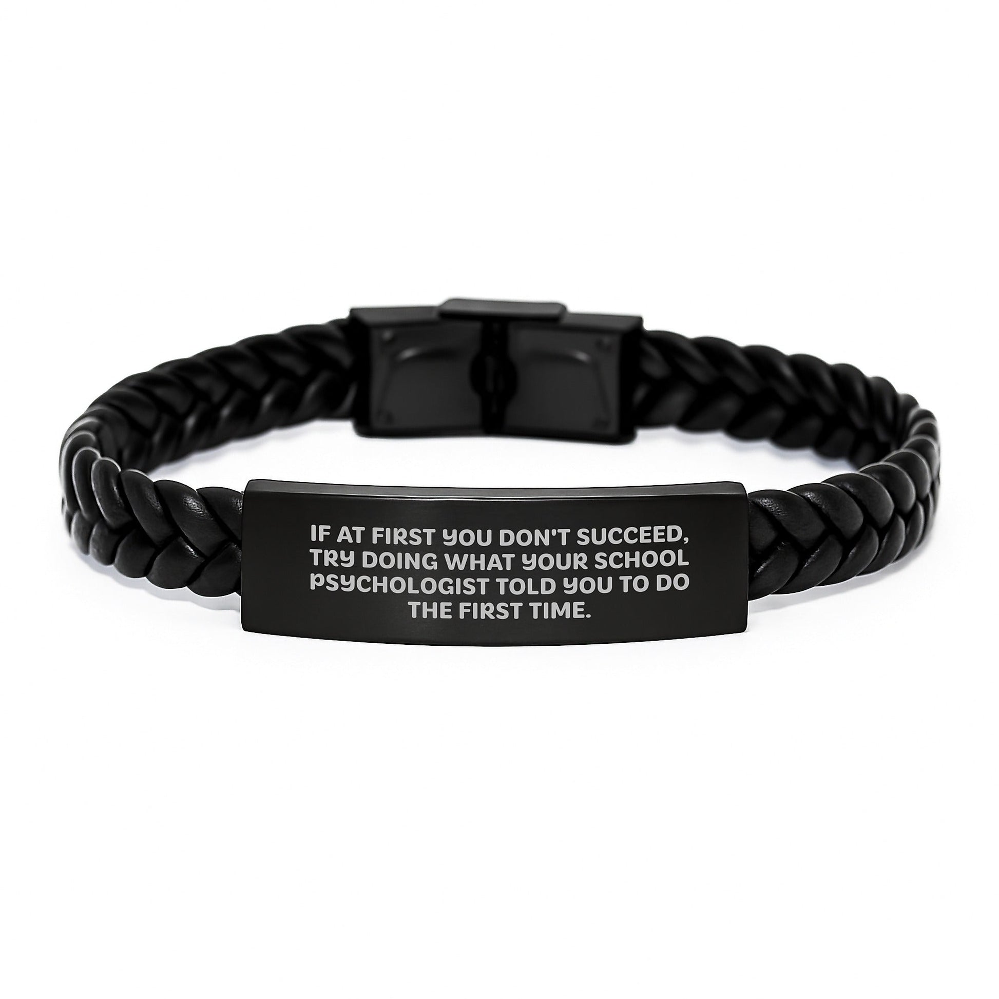 Funny School Psychologist Gifts from Men to Women, Interlaced Leather Bracelet for Christmas Unique Gifts, Inspirational Quote - The Buy Boom