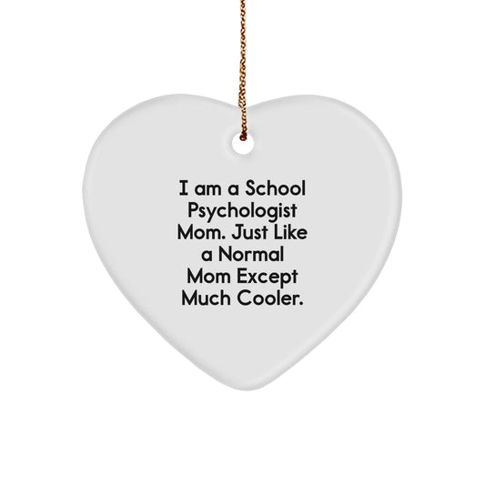Funny School Psychologist Heart Ornament Gifts from Family, Mom to School Psychologist Daughter, Unique Christmas Unique Gifts for School Psychologist Women - The Buy Boom