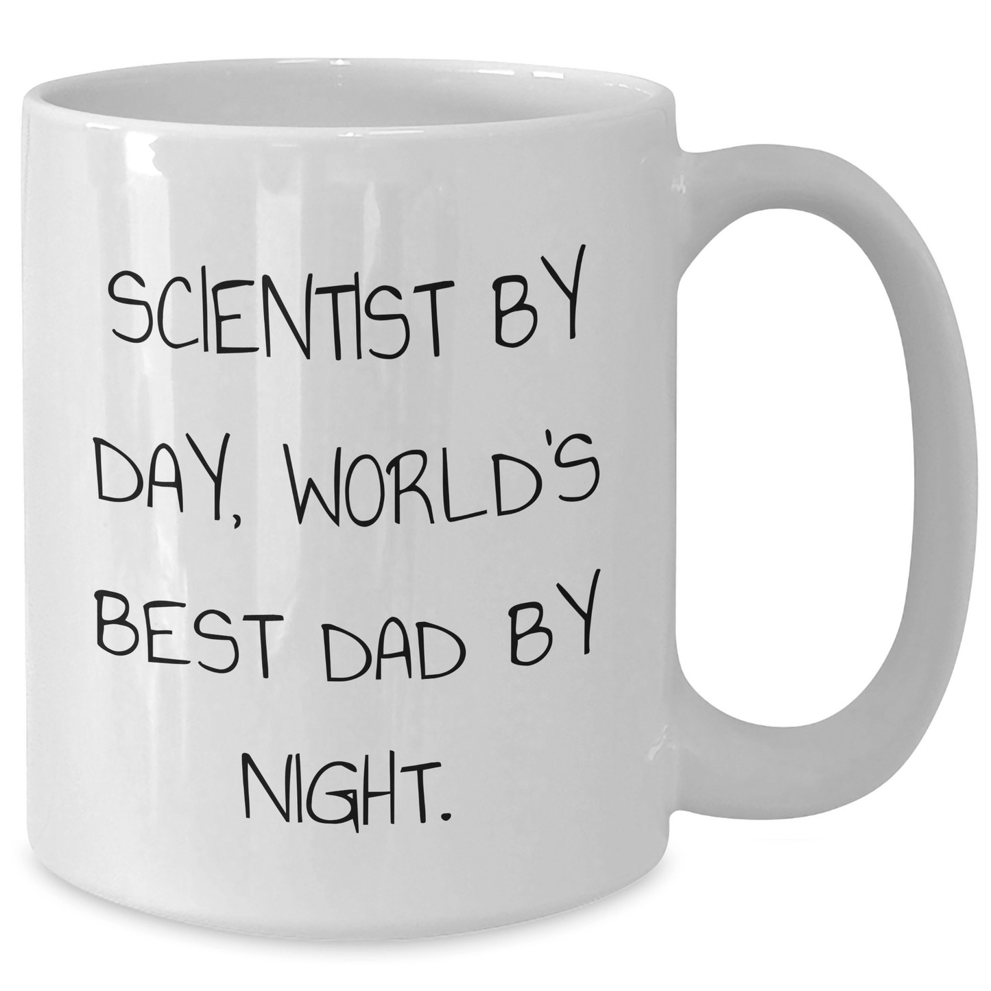 Funny Scientist by Day, World's Best Dad by Night Gifts for Him on Father's Day - White Coffee Mug - The Buy Boom