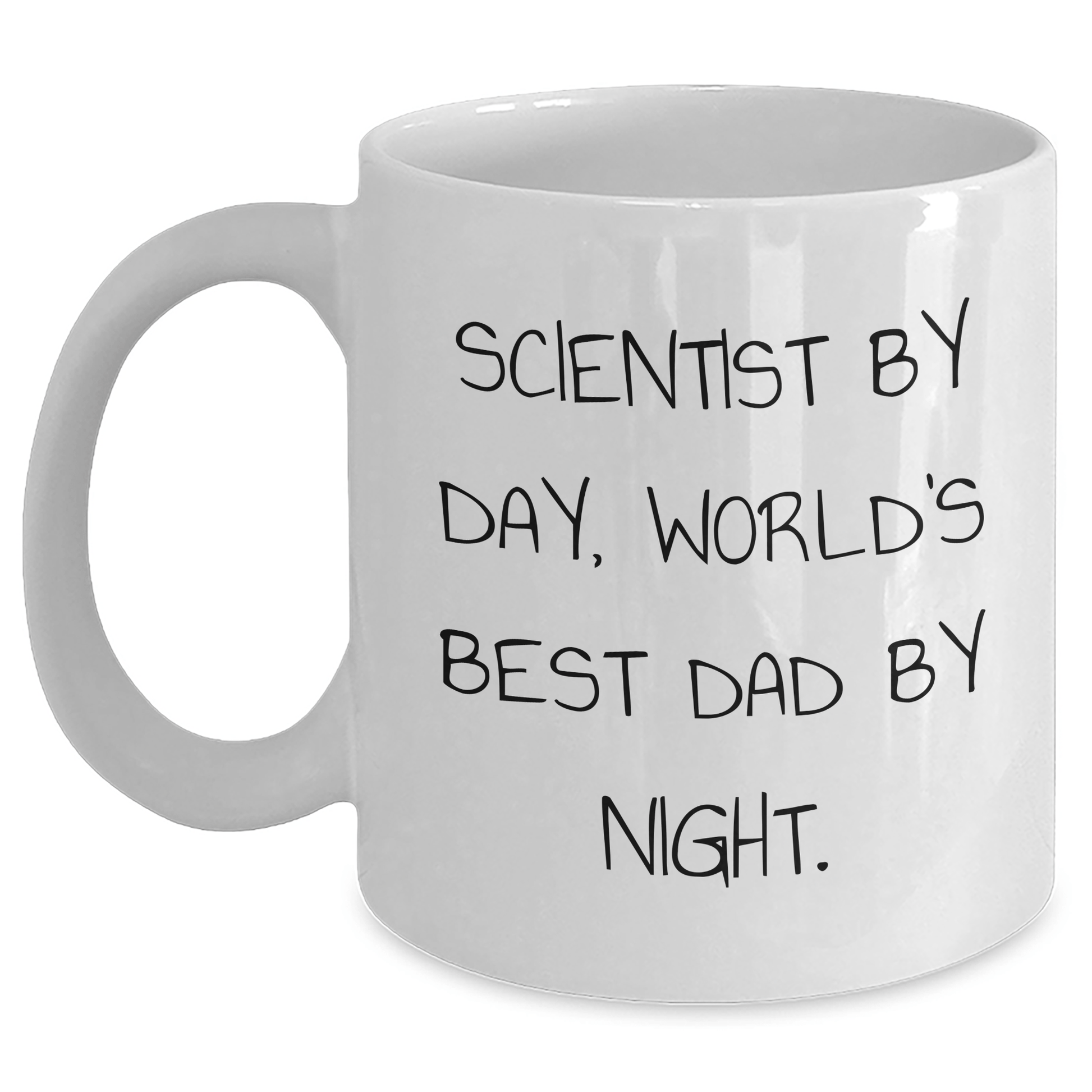 Funny Scientist by Day, World's Best Dad by Night Gifts for Him on Father's Day - White Coffee Mug - The Buy Boom