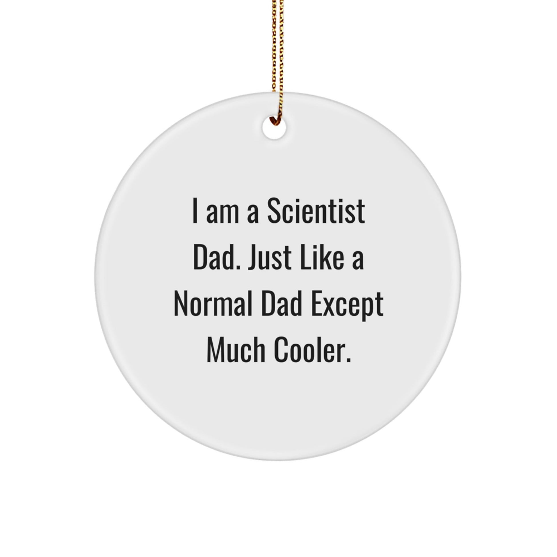 Funny Scientist Dad Gifts for Men, Circle Ornament, I Am A Scientist Dad, Unique Christmas Unique Gifts from Family, 'Just Like A Normal Dad Except Much Cooler', for Scientist - The Buy Boom