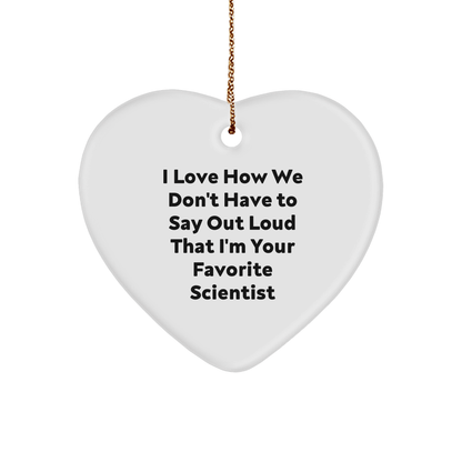 Funny Scientist Gifts for Christmas - 'I Love How We Don't' Heart Ornament, Gifts from Friends to Coworkers, Family, and More - The Buy Boom