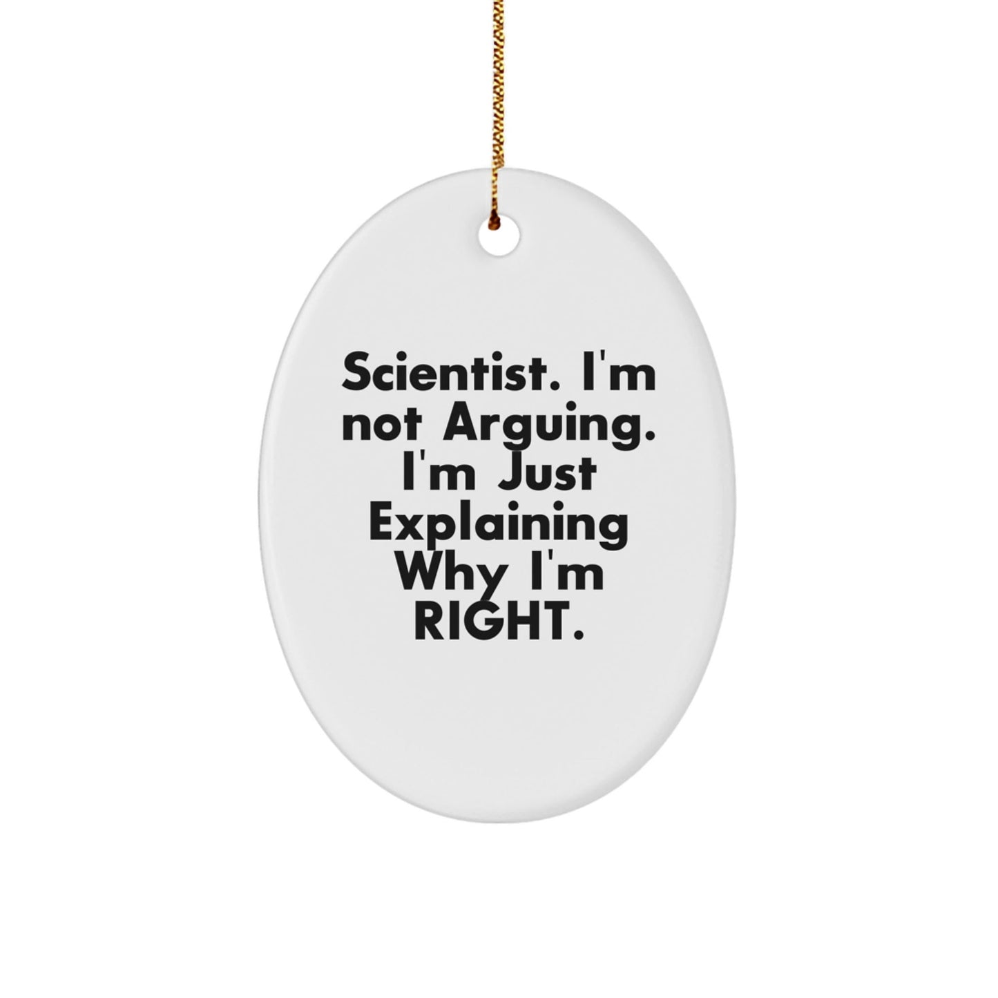 Funny Scientist Gifts from Friends and Family - Christmas Unique Oval Ornaments for Scientist Men Women - The Buy Boom
