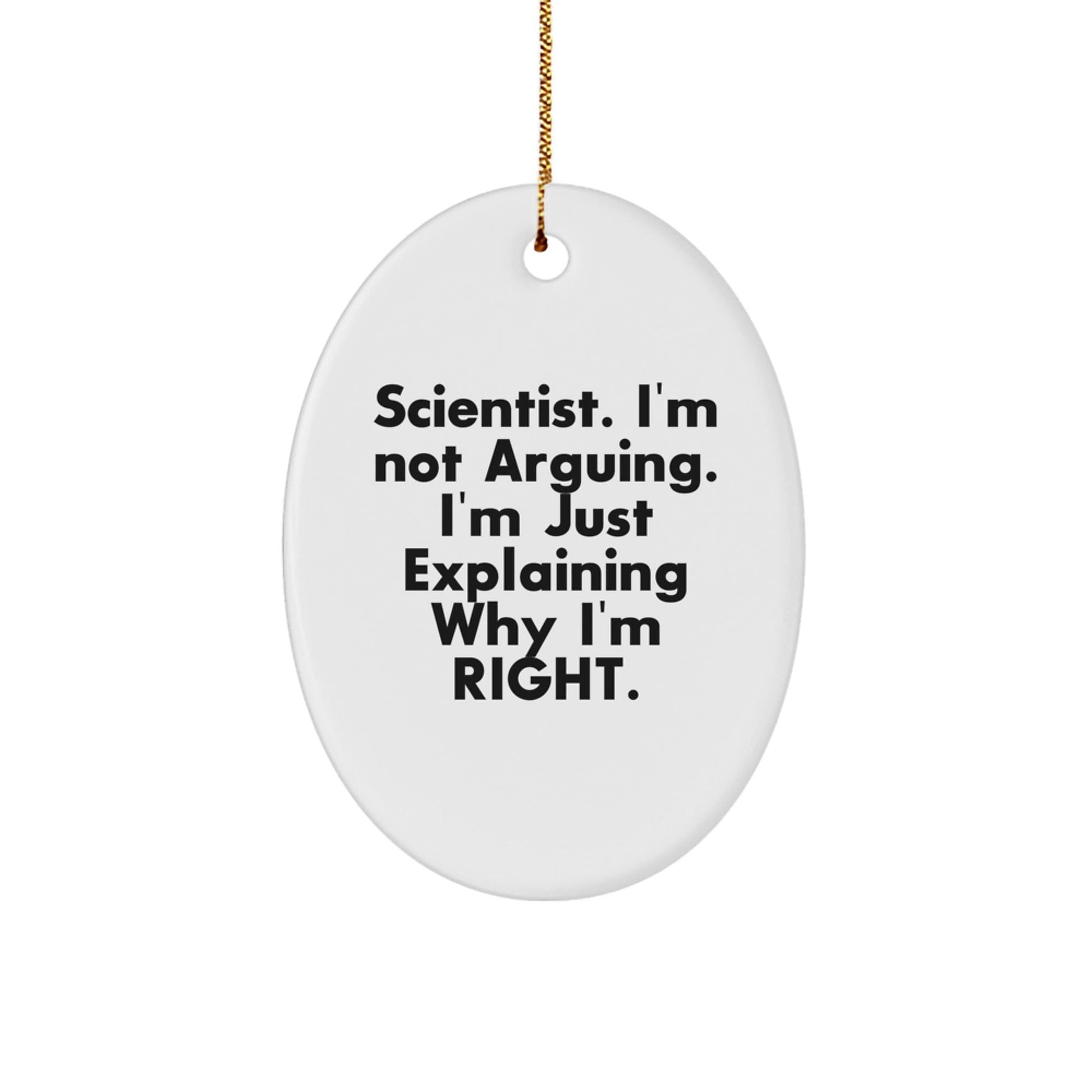 Funny Scientist Gifts from Friends and Family - Christmas Unique Oval Ornaments for Scientist Men Women - The Buy Boom