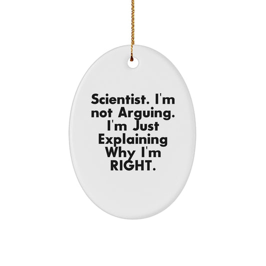 Funny Scientist Gifts from Friends and Family - Christmas Unique Oval Ornaments for Scientist Men Women - The Buy Boom