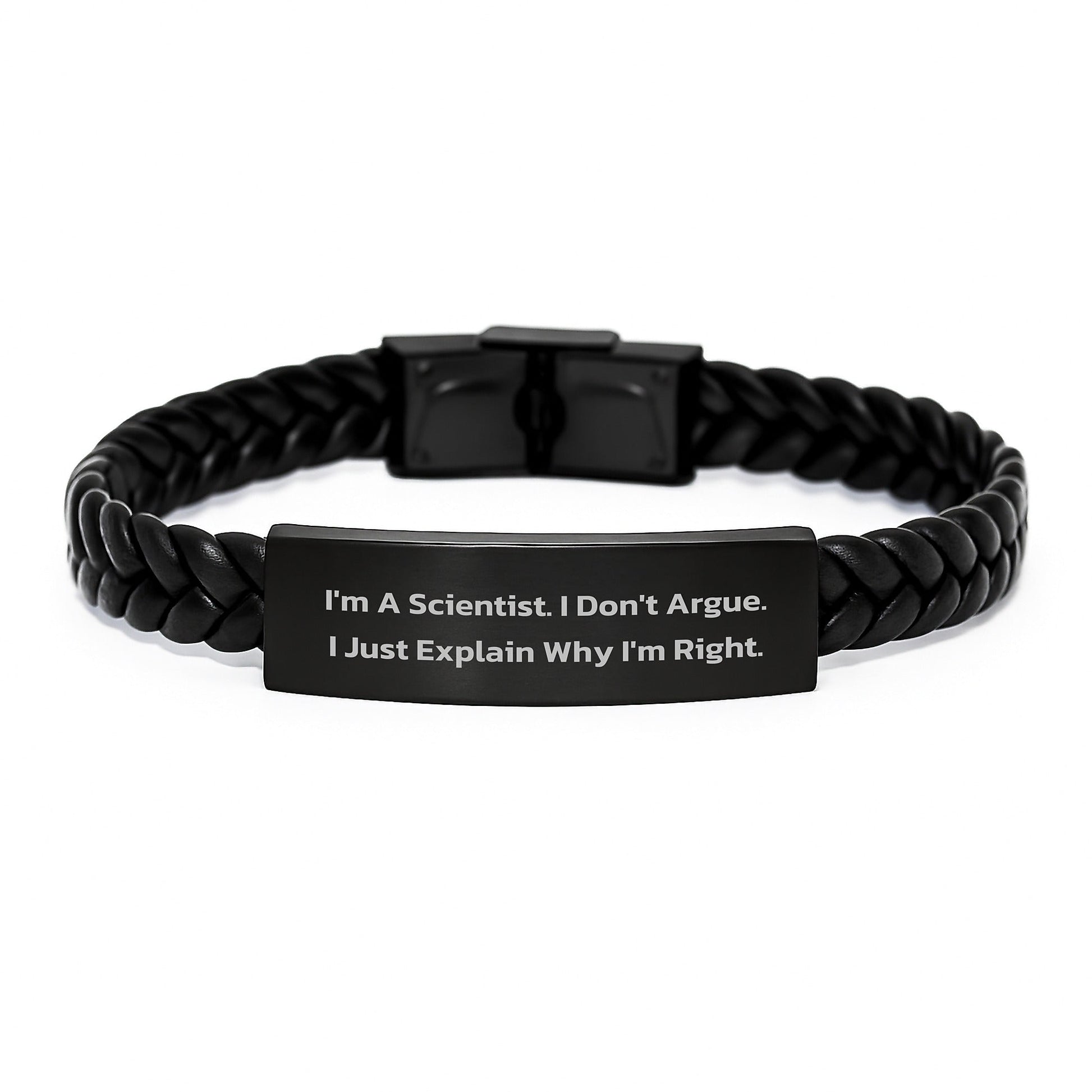 Funny Scientist Gifts, Scientist Quote Interlaced Leather Bracelet, Unique Christmas Unique Gifts from Men to Friends - The Buy Boom