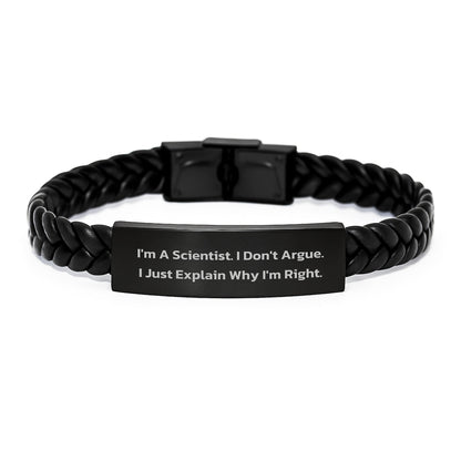 Funny Scientist Gifts, Scientist Quote Interlaced Leather Bracelet, Unique Christmas Unique Gifts from Men to Friends - The Buy Boom