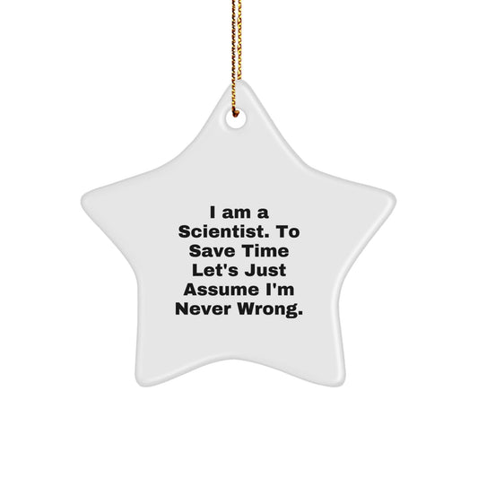 Funny Scientist Star Ornament Gifts for Men Christmas Decorations, Gifts from Friends to Family, Humorous Scientist - The Buy Boom