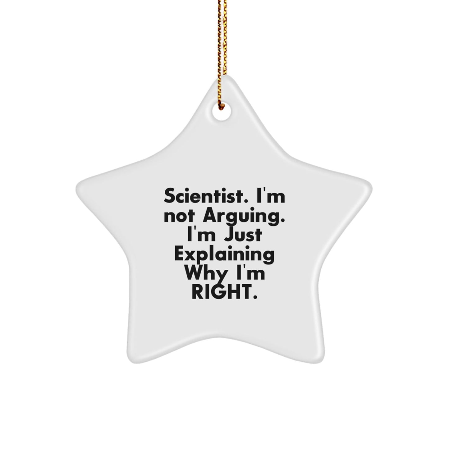 Funny Scientist Star Ornaments Gifts from Friends for Scientist, Star Ornament Christmas Unique Gifts, Scientist Explaining Why I'm Right Star Decoration - The Buy Boom