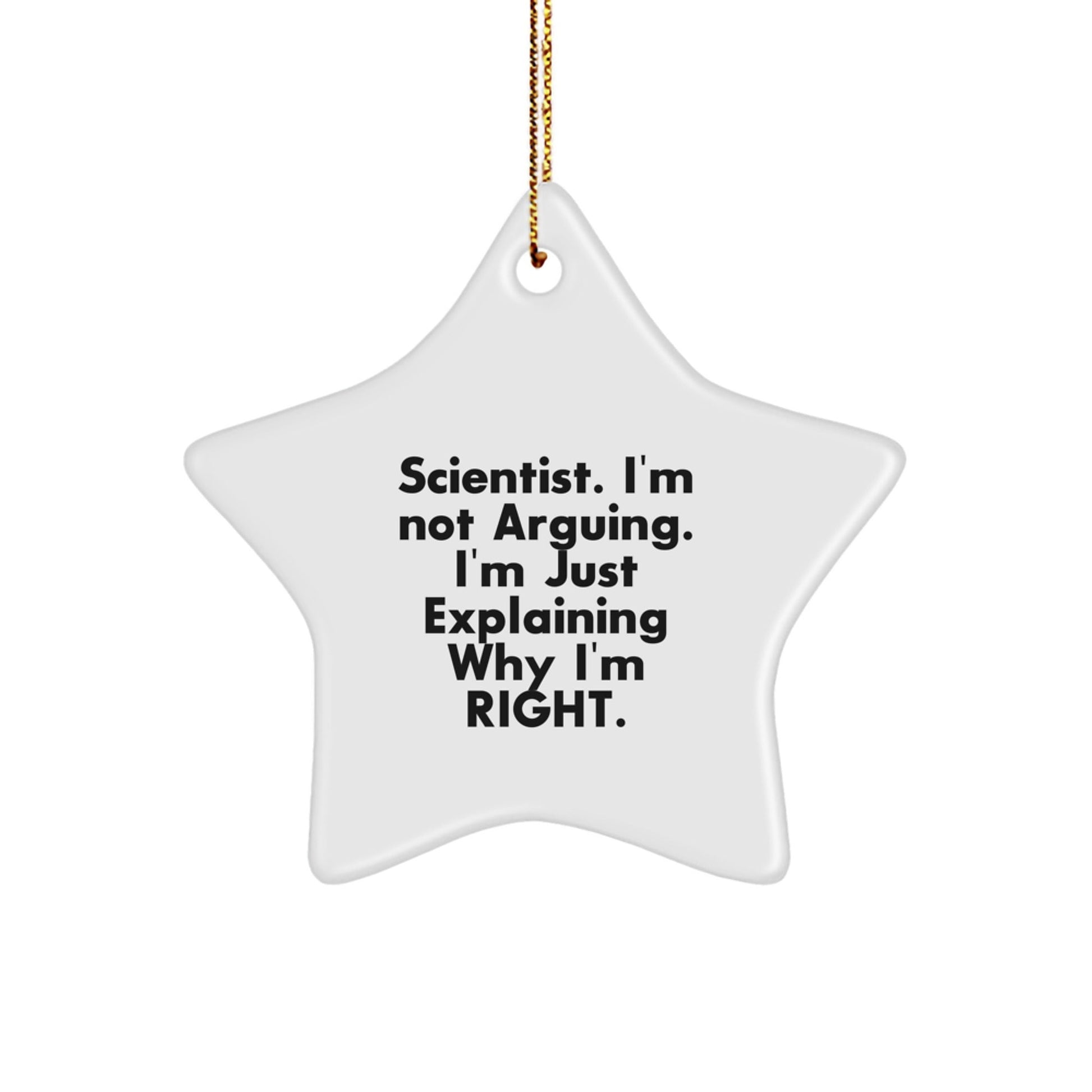 Funny Scientist Star Ornaments Gifts from Friends for Scientist, Star Ornament Christmas Unique Gifts, Scientist Explaining Why I'm Right Star Decoration - The Buy Boom