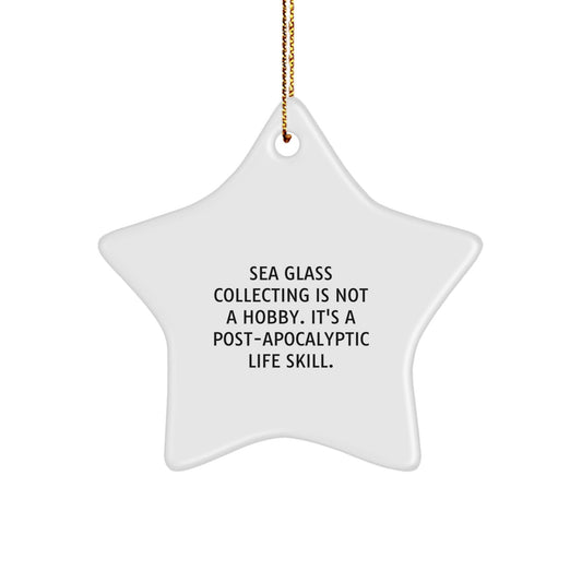 Funny Sea Glass Collecting Star Ornament with Inspirational Quote Gifts for Sea Glass Collecting Friends and Family from Men, Women, Coworkers - The Buy Boom