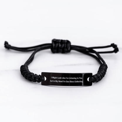 Funny Sea Glass Gift for Her – Inspirational Black Rope Bracelet - The Buy Boom