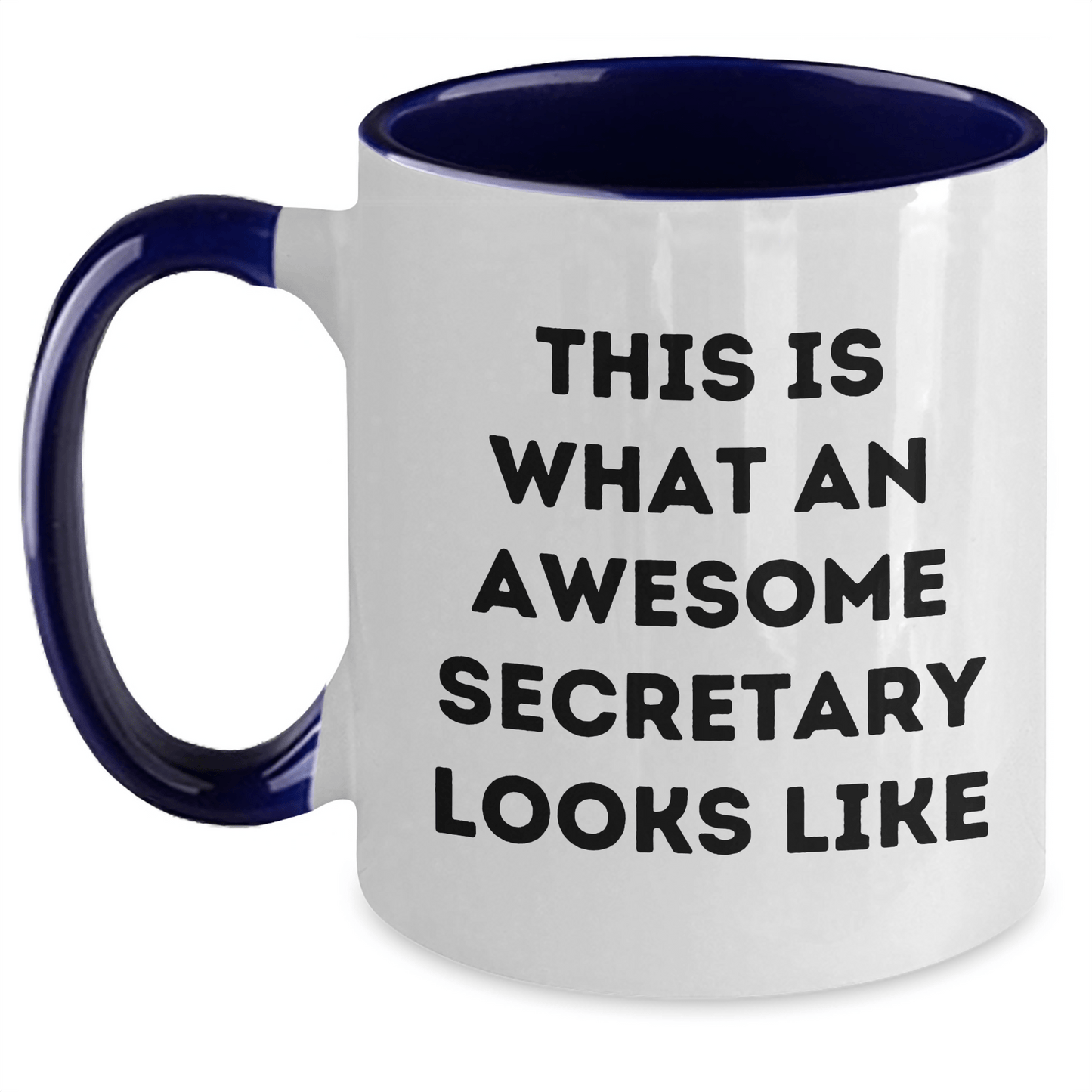 Funny Secretary Gifts from Family - Inspirational Two Tone Coffee Mug, Quote Says 'This Is What An Awesome Secretary Looks Like' for Dad's Special Day - The Buy Boom