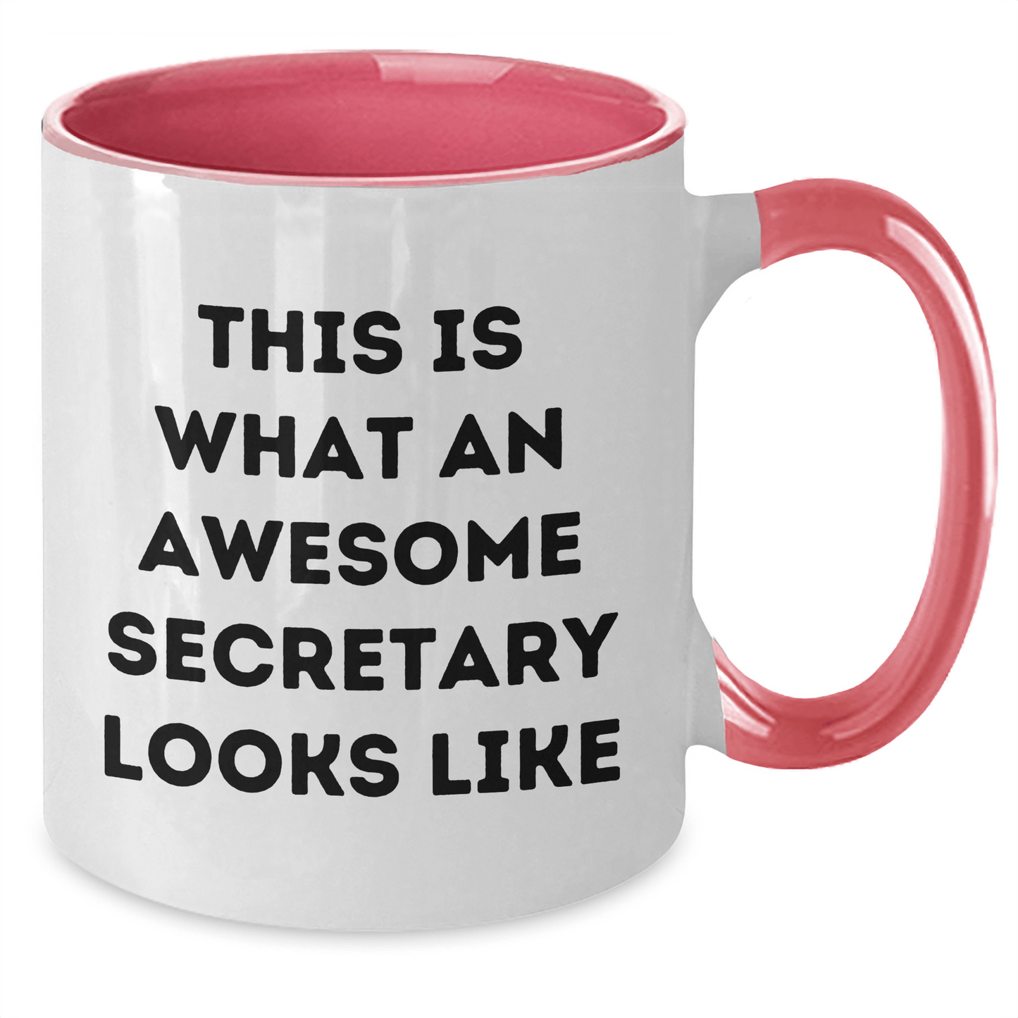Funny Secretary Gifts from Family - Inspirational Two Tone Coffee Mug, Quote Says 'This Is What An Awesome Secretary Looks Like' for Dad's Special Day - The Buy Boom