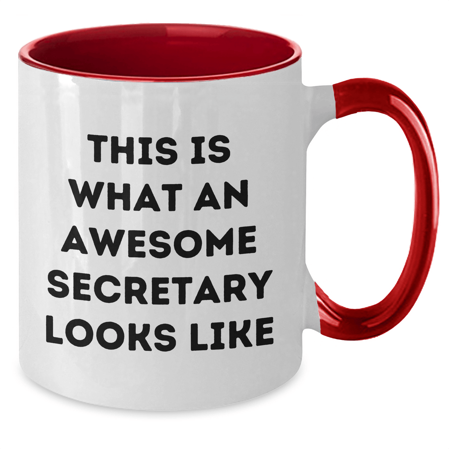 Funny Secretary Gifts from Family - Inspirational Two Tone Coffee Mug, Quote Says 'This Is What An Awesome Secretary Looks Like' for Dad's Special Day - The Buy Boom
