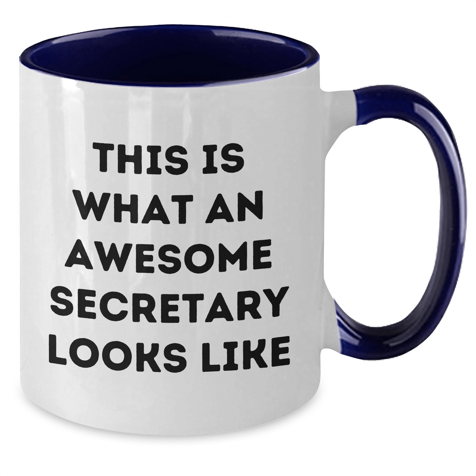 Funny Secretary Gifts from Family - Inspirational Two Tone Coffee Mug, Quote Says 'This Is What An Awesome Secretary Looks Like' for Dad's Special Day - The Buy Boom