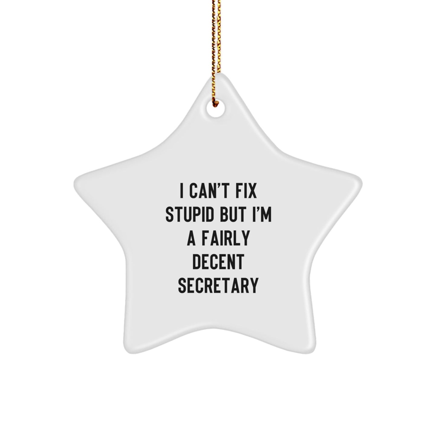 Funny Secretary Gifts from Friends for a Secretary - Star Ornament Christmas Unique Decorations - The Buy Boom