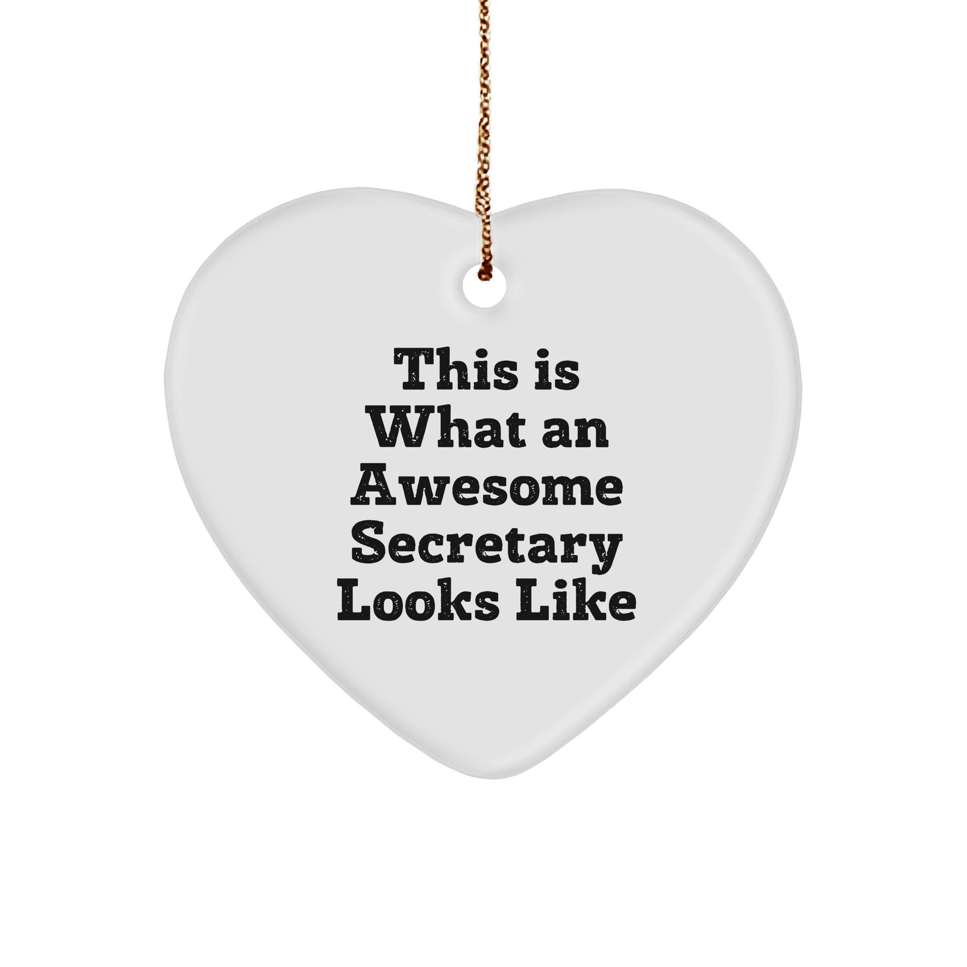 Funny Secretary Gifts, Heart Ornament for Awesome Secretaries, Gifts from Friends, Gifts for Secretary, Inspirational Quote Christmas Ornament - The Buy Boom