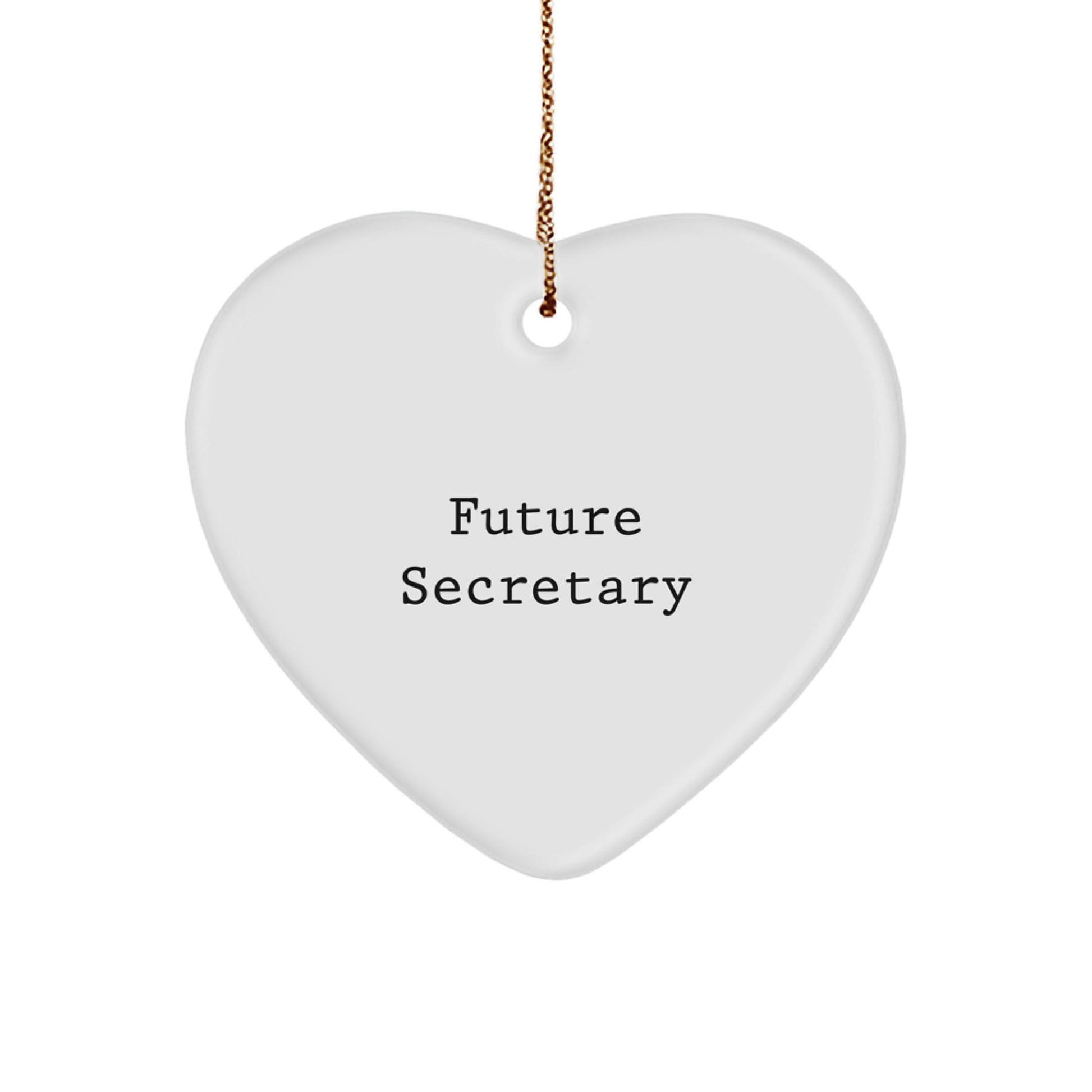 Funny Secretary Heart Ornament, 'Future Secretary' Quote, White Heart Shaped MDF, Gifts from Friends for Future Secretaries, Christmas Unique Gifts - The Buy Boom